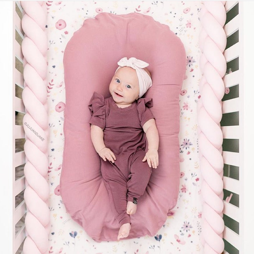 Light pink crib bumper on sale